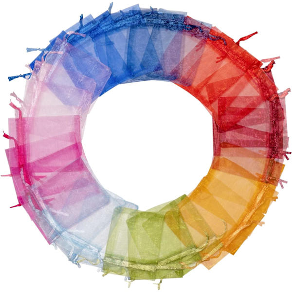 Organzapose, organza gavepose, smykkepose, bryllupspose, la