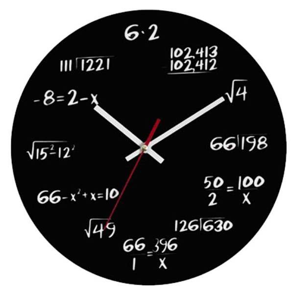 Matteklokke, Unik Veggklokke, Moderne Design, Nyhet, Matematikkligning