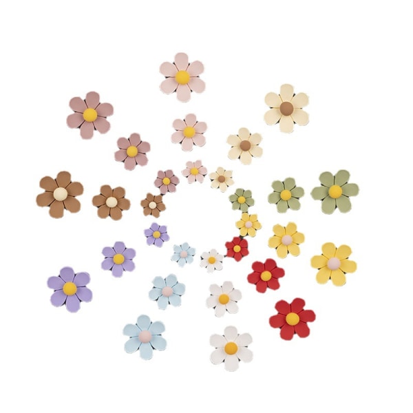 (30 st) Söta 3D-blomster kylskåpsmagneter för vuxna, starka och färgglada