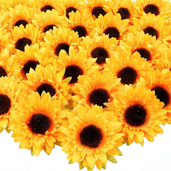 10 stk. kunstige solsikkehoveder - Kunstige solsikkehoveder - Kunstige margueritter
