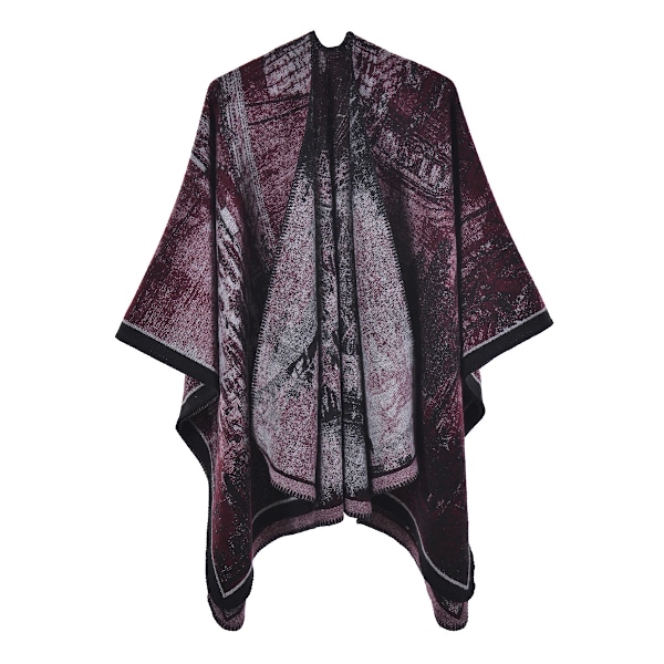 janue Fashionable split warm shawl double-sided jacquard women's