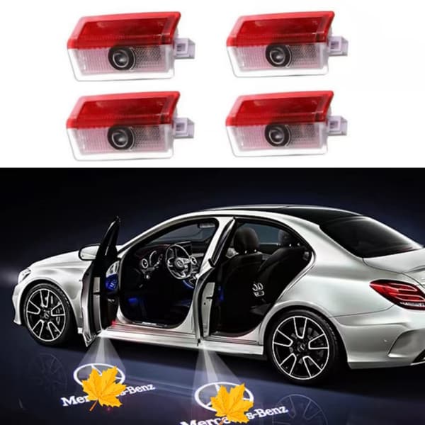 2PCS LED-bilbelysning med 3D-spøkelsesskygge, oppgradert velkomstlys
