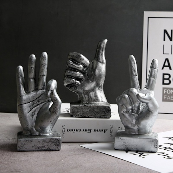 Handgest statyer för bord Fingrar Skulptur Kreativ