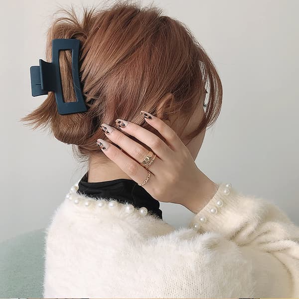 Sorte hårklemmer til kvinder og piger, 4,2'' matte