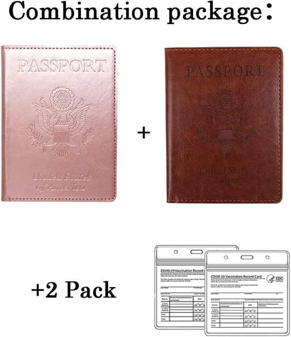 2-pack pass- och vaccinationskortshållare + vaccinationskortshållare