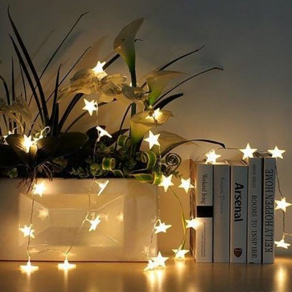 LED frostede stjernelyskæder, batteridrevet, bruges til fester, haver, jul, halloween, bryllupper, lysdekorationer osv., 2M 20 lys