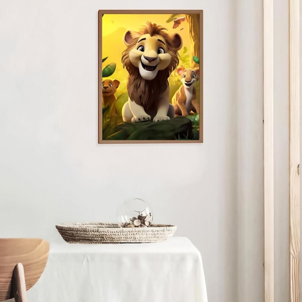 30*40CM 5D diamond painting , helborr, Lion King Crystal Rh