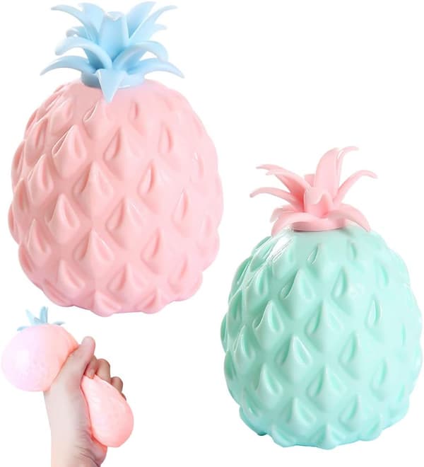 2 stykker ananaslegetøj, squishy ananas, antistress ananas,