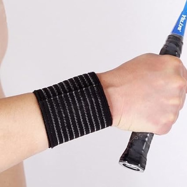 4-pack ventilerande polyester elastiska handledsremmar för tennis, gym,