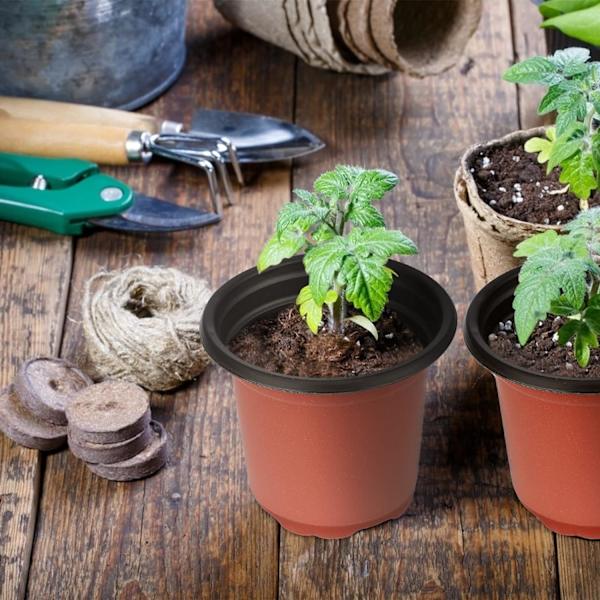 100 stycken 10 cm (diameter) mjuka plastblomkrukor, frökrukor