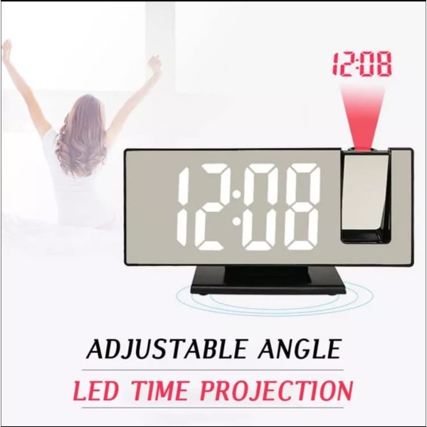 Yksinkertainen monitoiminen digitaalinen peilikello LED-projektiokello A