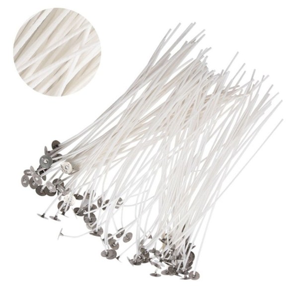 100 st bomullsvekar för DIY-ljustillverkning (10 cm/4 tum)