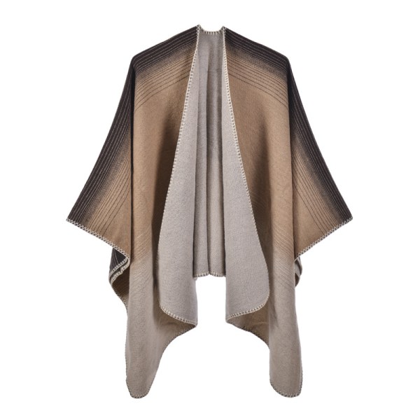 Rosa dame skjerf tosidig sjal strikket cape poncho dame