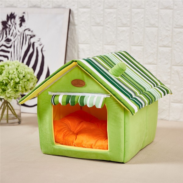 Small Dog Kennel Waterproof Dog Kennel Weatherproof Animal House Indoor Outdoor Shelter for Small Dog Kennel Foldable Shelter Green (M)