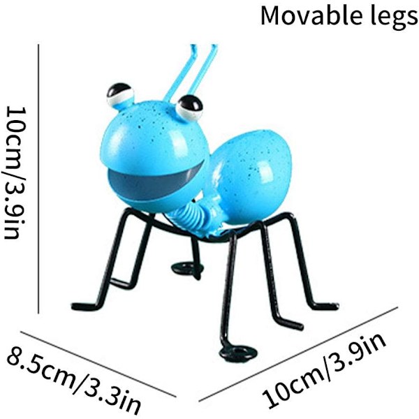 Myror Trädgårdsdekorationer Trädgårdskonst Metallskulptur Myror Ornament Färgglad Söta Insekter Hängande Väggkonst Trädgård Gräsprydnad Inomhus Utomhus 4PCS