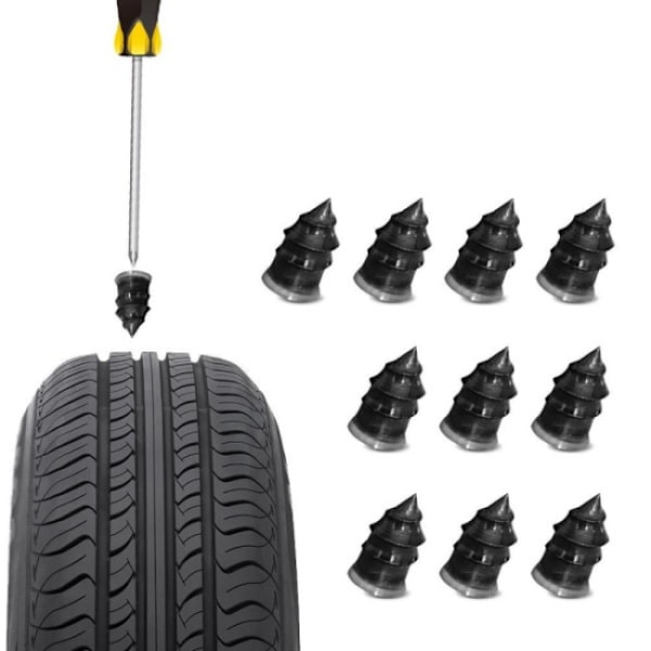 S 10-pack - Reparation av punkterade bildäck - Välj storlek Svart