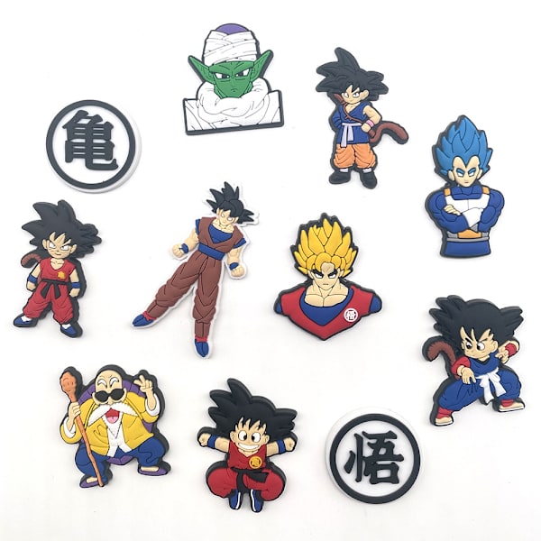11 kpl/setti Cartoon Croc Shoe -yhdistelmä Dragon Ball Animation Flo
