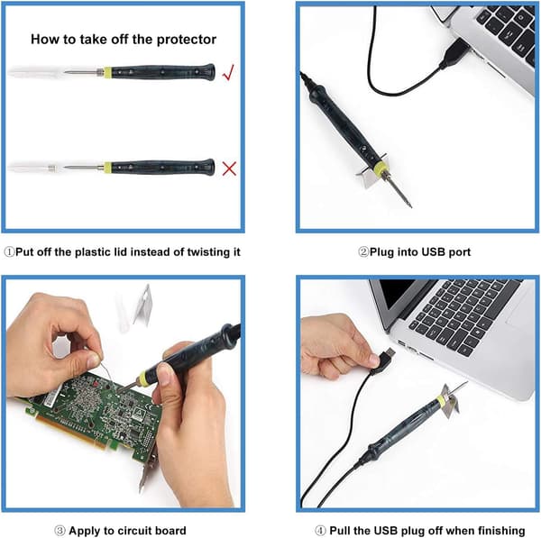 8W 5V Lödkolv USB-driven Mini Professionell Elektronisk Sol