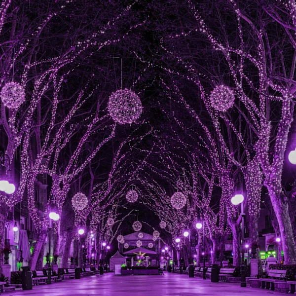 Halloween-valosarja ulkokäyttöön, 66 jalkaa 200 LED-valoa violetilla valolla