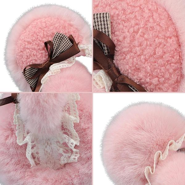 1 stk Pink børnehøreværn Bløde plys ørevarmere Justerbare høreværn