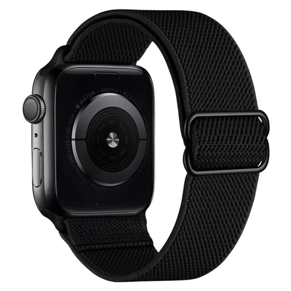 Elastisk Rem Kompatibel med Apple Watch Rem 41mm 40mm 38mm Komfortabel Justerbar Sportsrem for iWatch Series 7 6 5 4 SE 3 2 1 Damer Herrer - Svart