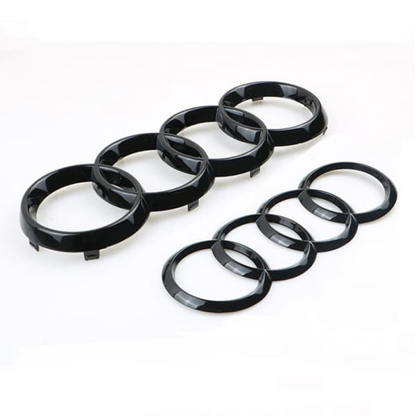 AUDI GLOSS BLACK BRANDS SIGNED TIRES FRONT AND REAR A1 A3 A4 A5 2