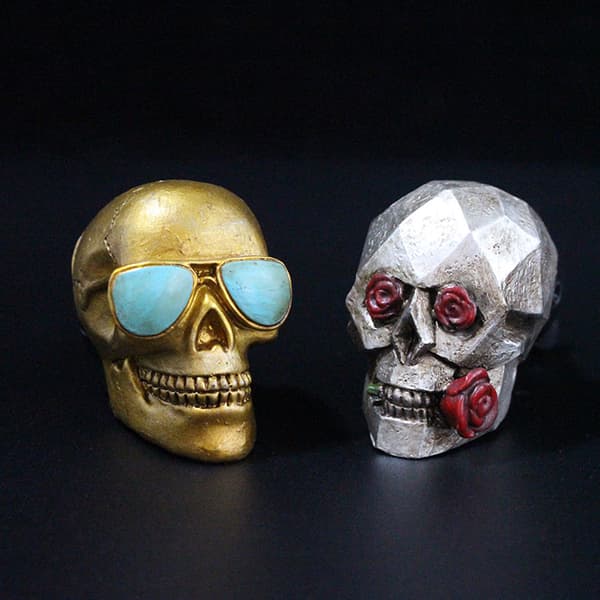 Evil Skull Trio Statue EIN Statues med bil luftfrisker Skull P