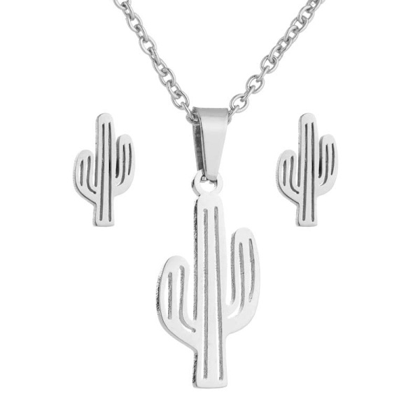 Dammode Halsband Örhängen Set, silver
