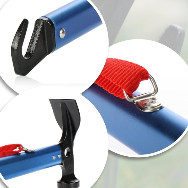 Camping Hammer med Krog - Telt Hammer med Håndrem - Aluminium