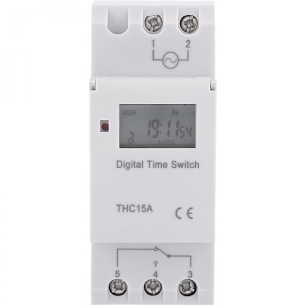 Ugentlig programmerbar tidsswitch, relæswitch, med LCD-display,