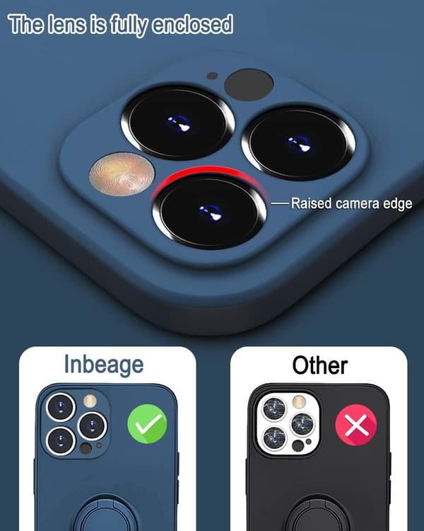Silikone Ring Holder Etui til iPhone 13 Pro Max, Fuld Beskyttelse