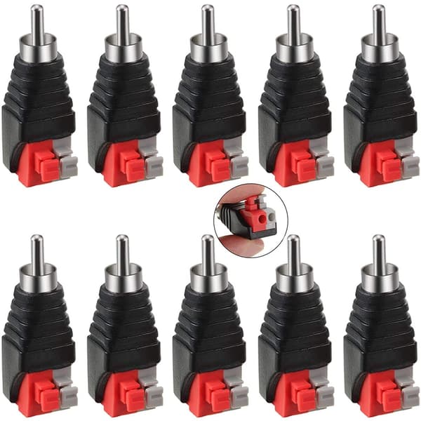 10 kpl RCA-kaiutinjohdinsovitinta Subwoofer-kaiutin Phono RCA Mal