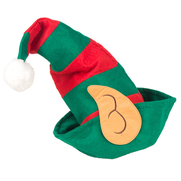 1 stk julelue, alvehatt med ører, julepannebånd, nisse H