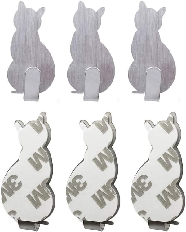 4 stk håndklekrok selvklebende badekåpekrok Creative Cat Deco W