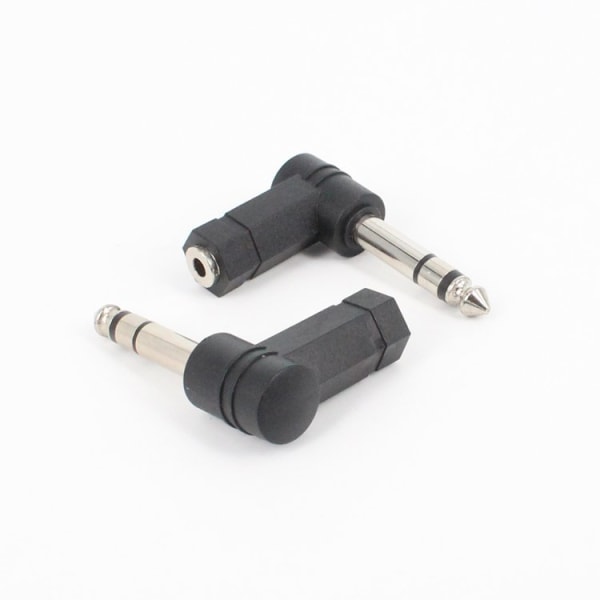 3,5 mm vinkeladapter 6,35 mm TRS, 6,35 mm hann til 3,5 mm hunn