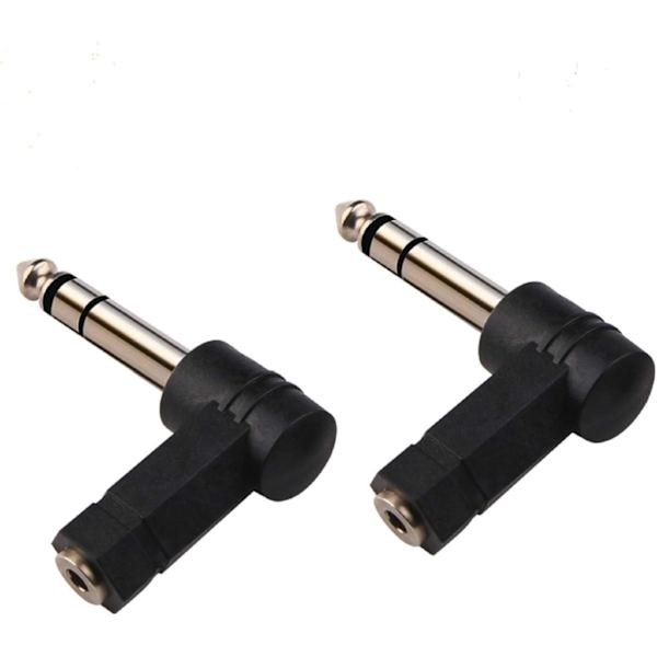 3,5 mm:n oikea kulma 6,35 mm:n TRS-sovitin, 6,35 mm:n uros 3,5 mm:n naaras