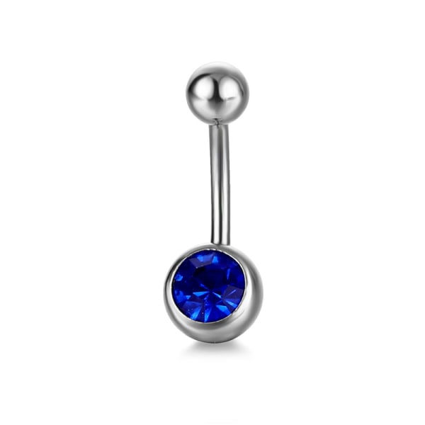 316L Kirurgisk Stål Navlepiercing, Klar CZ Navlepiercing, 14G