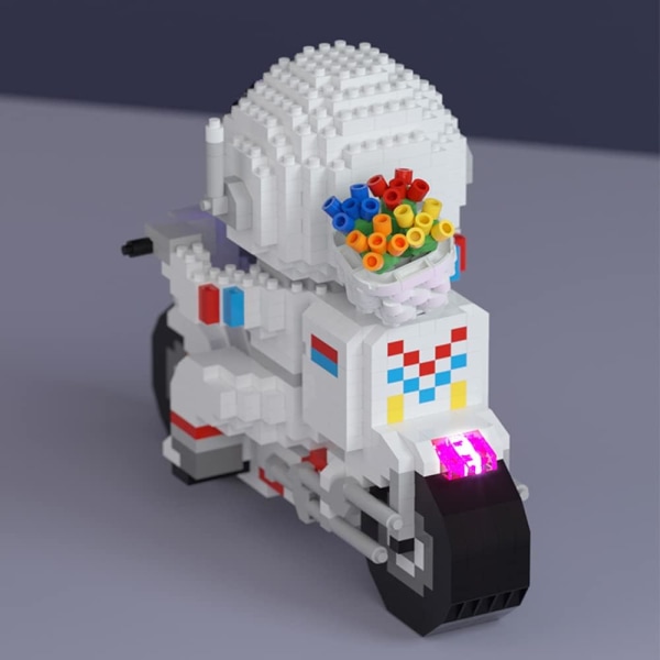 Astronaut byggeklosser, mikro byggeklosser modell med LED-lys