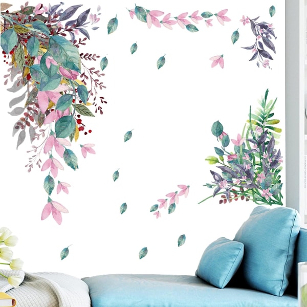 Väggdekal för tropiska blommor, väggdekor för dekorativa växter,