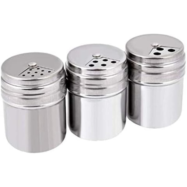 3 delar rostfritt stål Spice Shaker Krydddispenser, Shaker