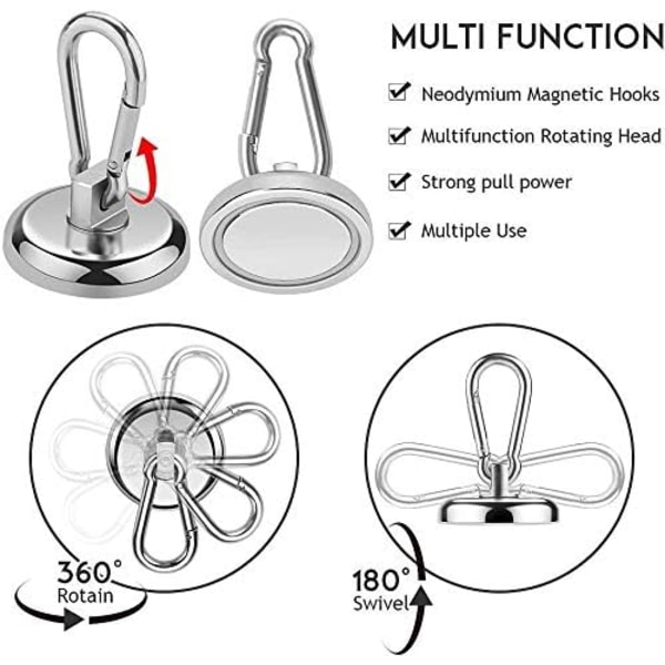 Magnetisk krok, 60lb superstark neodymiummagnet med avtagbar
