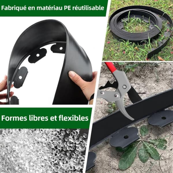 Flexibel trädgårdskant, plastträdgårdskant, flexibel PE-gräsmatta E