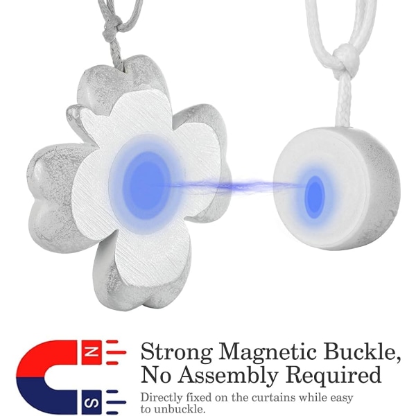 Gardinbindare, 2-pack magnetiskt gardinspänne i harts med justerbar