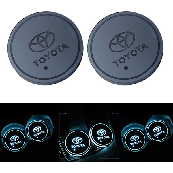 2 stk. LED-bilkofangerpuder 7 farveskiftende USB-opladningsrulle C