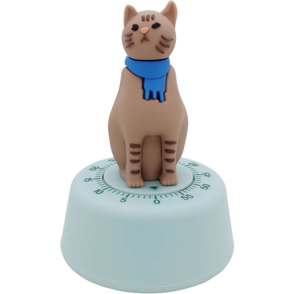 Mekanisk køkkentimer i form af en kat (brun)