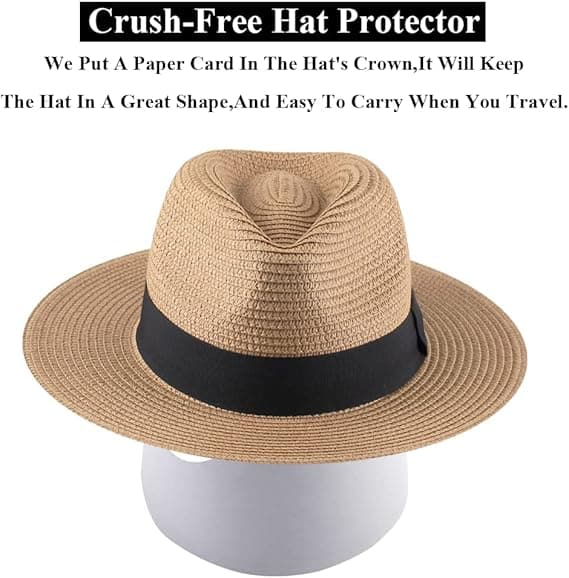 Panama stråhatte til kvinder sommer strand solhat bred skygge Fedora