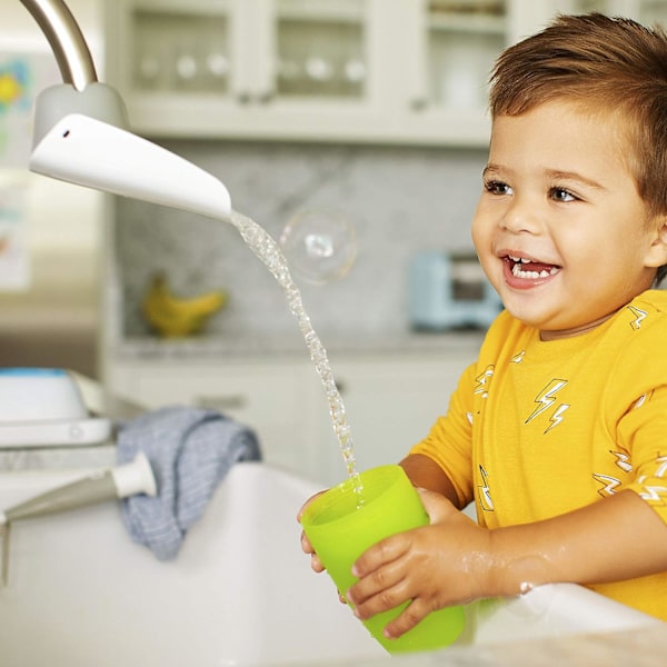 Set med 2 kranförlängare, grå universell kranförlängare, extra handfat för barn och baby tvätta händerna