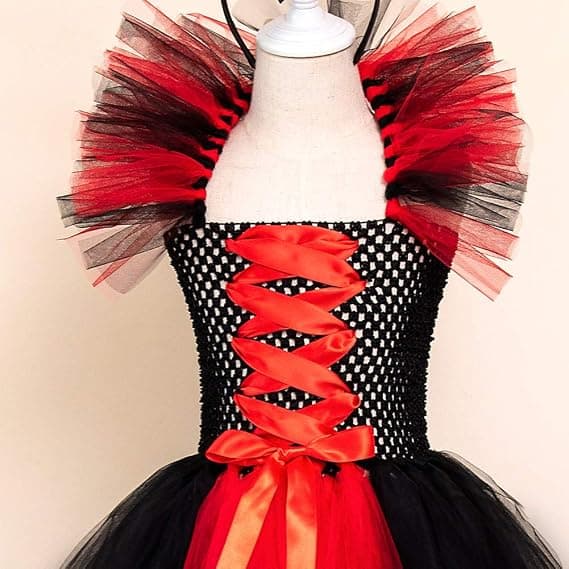 OBEEII Maleficent Kostym Flickor Halloween Karneval Tutu Klänning wit
