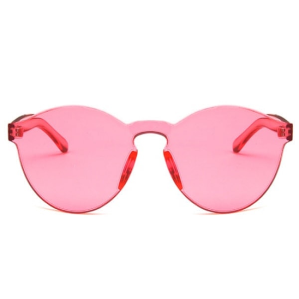 Pink Transparent Rimless Solbriller