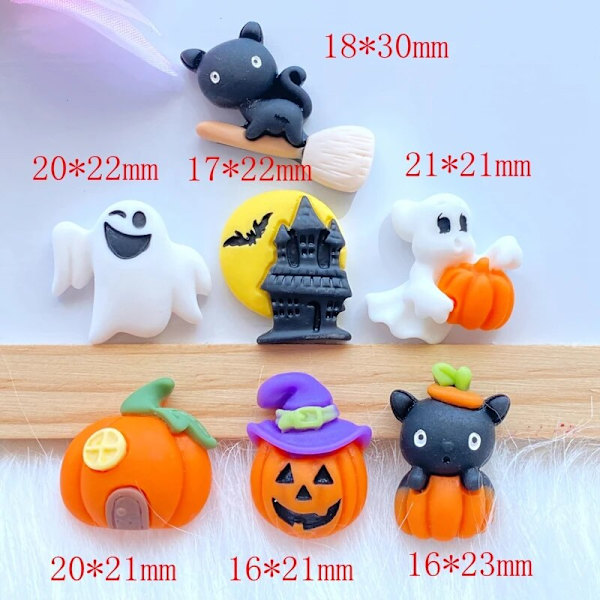 10 stk Nye Søte Halloween Dyr Flat Back Resin Cabochons Scrapb